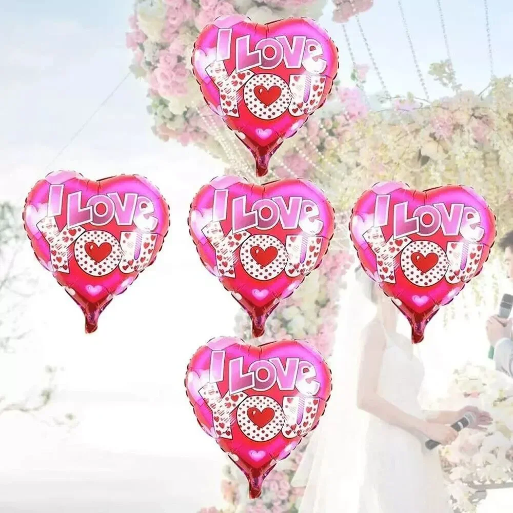 Set of 10 Heart Foil 'I Love You